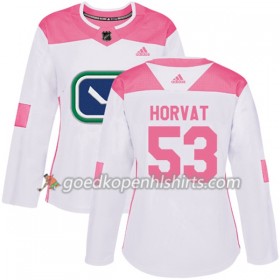 Vancouver Canucks Bo Horvat 53 Adidas 2017-2018 Wit Oranje Fashion Authentic Shirt - Dames